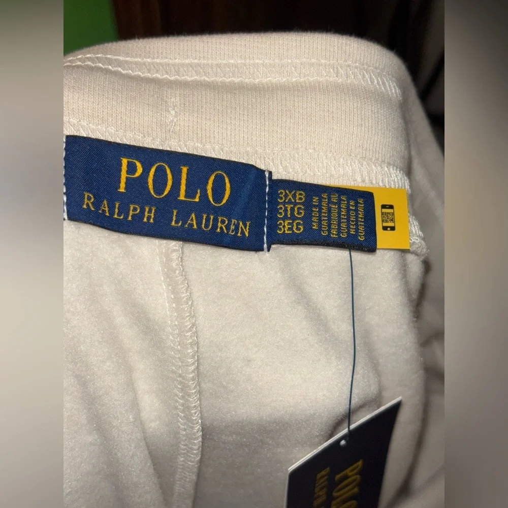 NWT Polo Ralph Lauren Sweat Shorts Mens 3XB Beige Drawstring Big Pony Logo